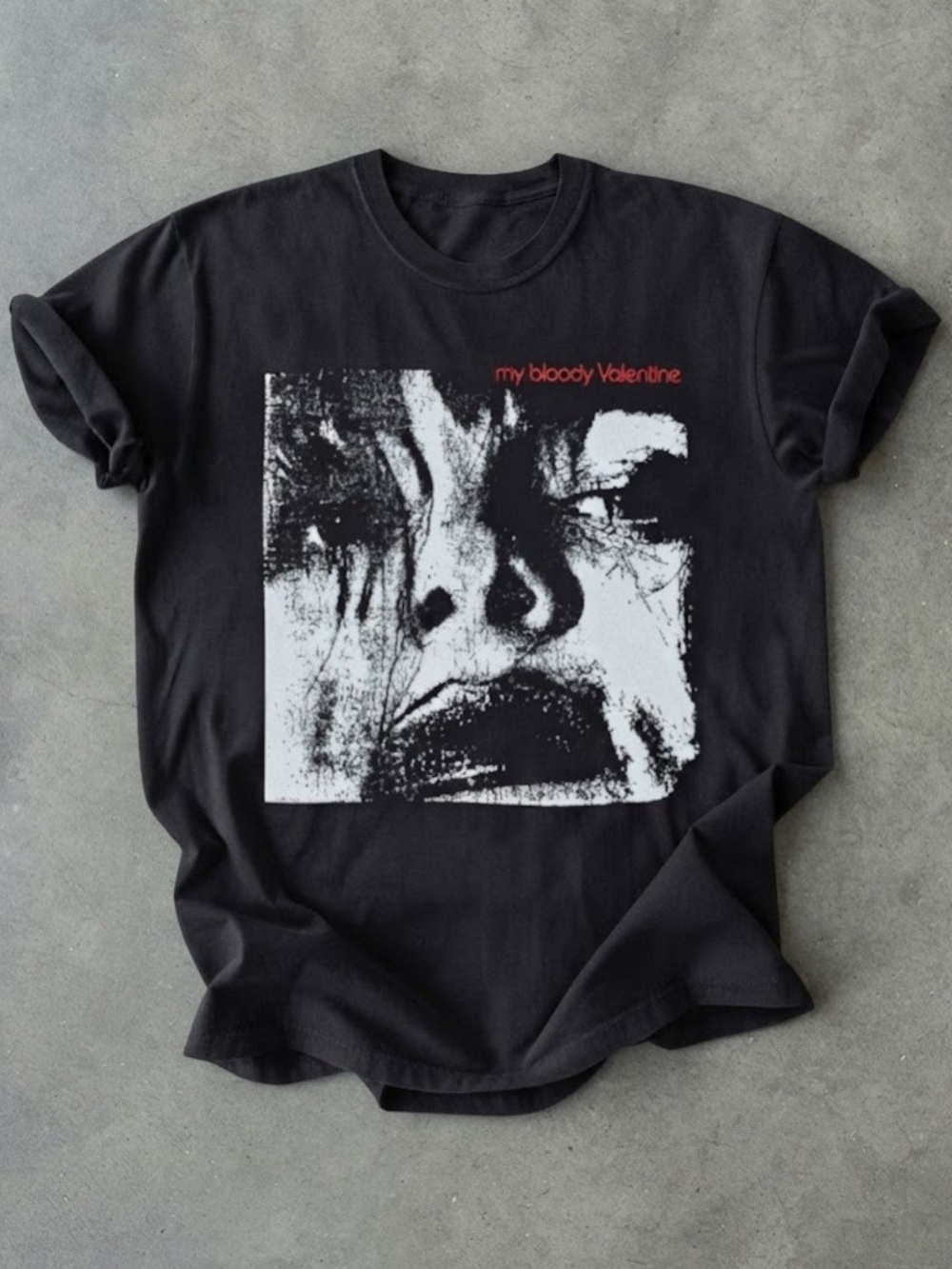 Bloody Valentine Face Graphic Art Black Style Gildan T-Shirt